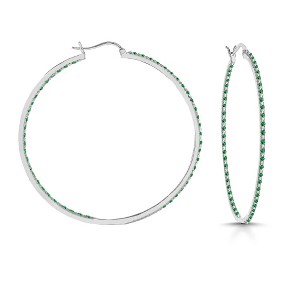 Chic and Stylish Colored Cubic Zirconia Slim Large Hoop Earrings for a Bold and Radiant Statement - 1 of 3