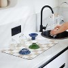 LunaLulinlk 16" x 24" Checkered Dish Drying Mat for Coffee Bar, Silicone Absorbent Mat for Kitchen Counter (Beige) - 2 of 4
