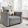 GustoWave Oversized Accent Chair with Hidden Storage, Modern Grey Upholstered Chaise Lounge with Detachable Armrests, Comfy Reading Chair - 3 of 4