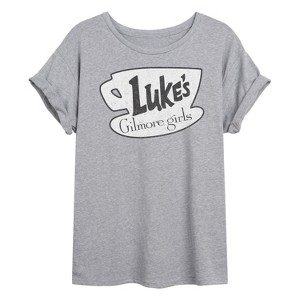 Women's - Gilmore Girls - Lukes Coffee Oversized Graphic T-Shirt - 1 of 4