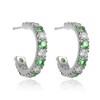 Guili Sterling Silver Hoop Earrings with Green, Red & Blue CZ – Colorful Sparkle in a Sleek Silhouette for Everyday Style and Elegance - 3 of 3