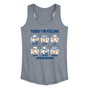 Women's - Star Wars: The Force Awakens - BB8 Moods Graphic Racerback Tank - 1 of 4