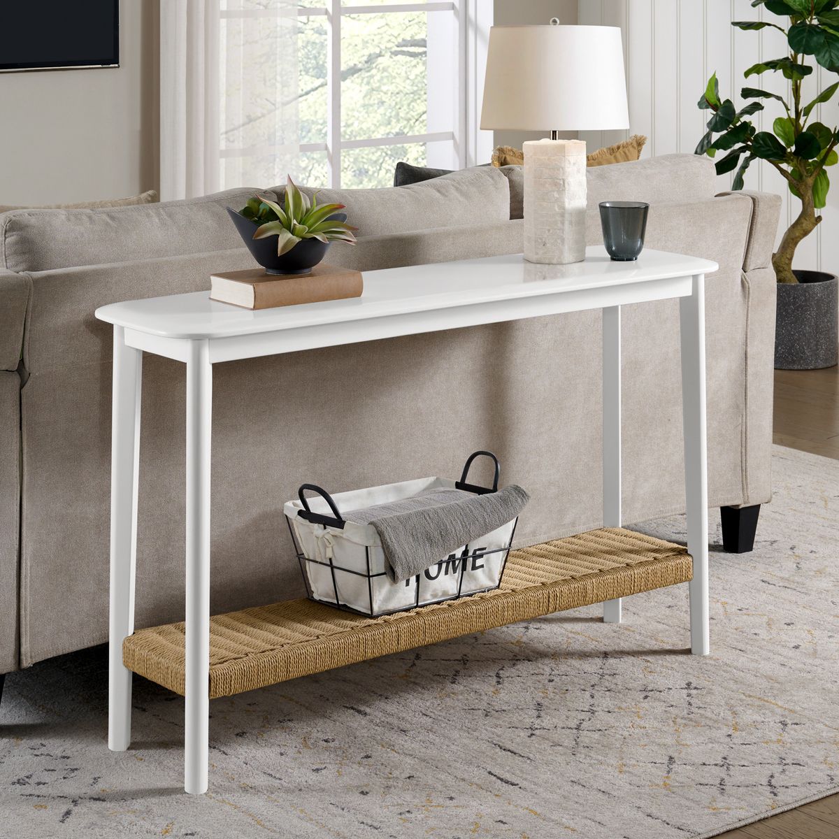 Alaterre Furniture Calais Console Table, White