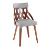 Set of 2 York Dining Chairs Walnut/Light Gray - LumiSource: Mid-Century Design, Faux Leather Upholstery, Wood Legs - image 2 of 4