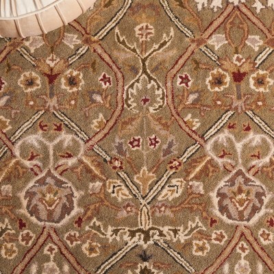 Persian Legend Oval Red and Green Hand-Tufted Wool Rug