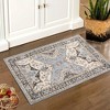 Boho Washable Rug Soft Oriental Printed Distressed Rug Vintage Floral Throw Carpet - 3 of 4