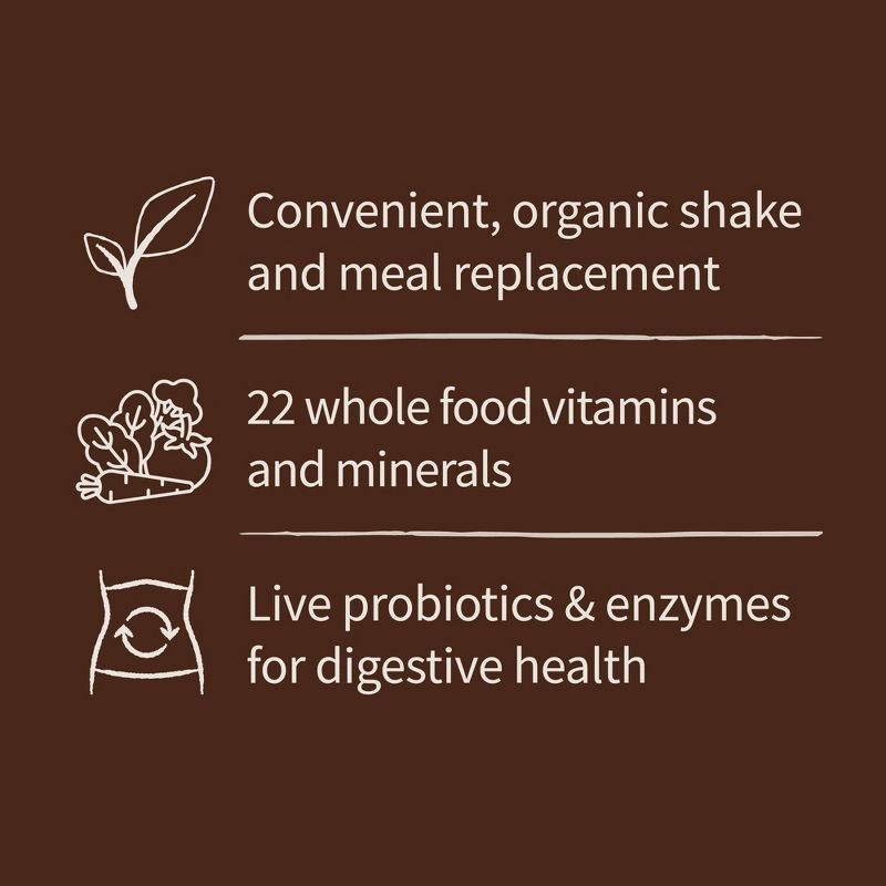 Garden of Life Organic Vegan  Plant Based Meal Replacement Plan Based Shake Mix - Chocolate - 23.1oz, 5 of 10