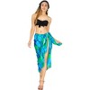 HAPPY BAY Women's Summer Bikini Wraps Beach Wrap Sarong Coverup Skirt Bathing suit Swimwear Swimsuit Coverup for Women One Size Blue, Leaf - 2 of 4