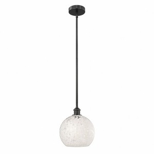 White Mouchette - 1 Light Stem Hung Mini Pendant In Modern Style-11.25 Inches Tall and 10 Inches Wide - 1 of 1