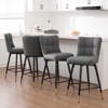 Bekrvio 26" Swivel Counter Height Bar Stools Set of 2,Modern Faux Leather Upholstered with Back,Counter Stool Chairs for Kitchen Island - 3 of 4