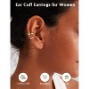 4-Pair Gold Plated Ear Cuffs - Hypoallergenic Clip-On Cartilage Earrings (Silver/Gold), Non-Tarnish Fake Ear Jewelry Set - 2 of 4
