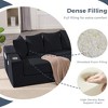 QingMoon Pull Out Loveseat Sofa, Foldable Floor Couch Bed, Corduroy Boneless Sofa with 5 Pillows, Side Pocket, Cup Holders for Living Room, Bedroom - 4 of 4
