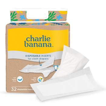 Charlie Banana Disposable Cotton Diaper Inserts - 32ct