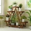 Artloge  6 Tier Rolling Heavy Wood Plant Stand Sturdy Triangle Flower Pot Storage Rack for Garden Home & Patio Decor - 4 of 4