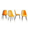 Tufted Dining Room Chairs Set Of 2, Upholstered Accent Dinner Chairs With Metal Legs, Modern Velvet Armless Chairs, Orange - 4 of 4
