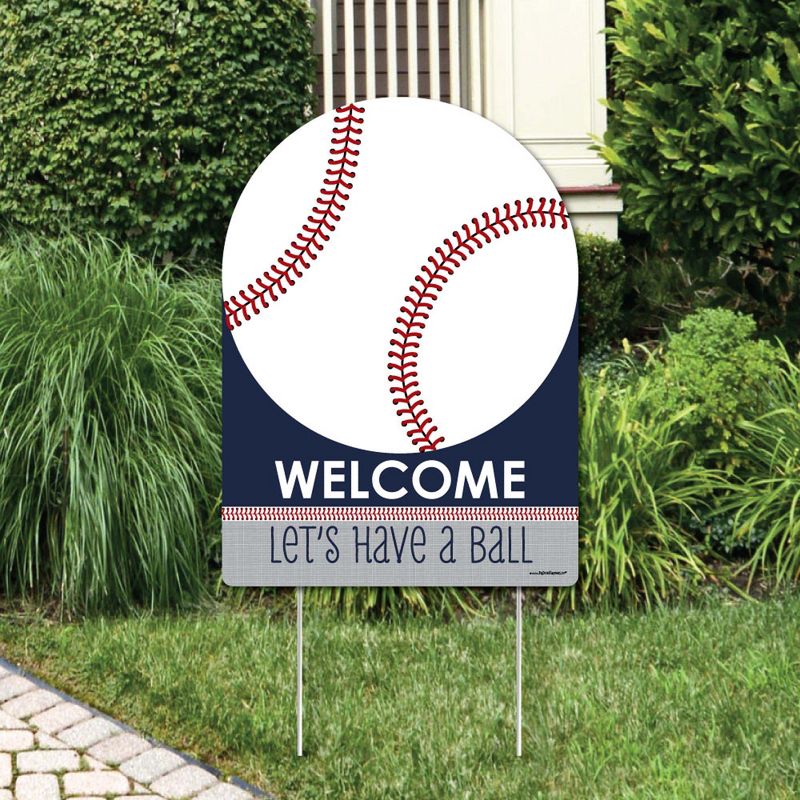 Big Dot of Happiness Batter Up - Baseball - Party Decorations - Birthday Party or Baby Shower Welcome Yard Sign, 1 of 9
