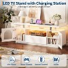 TV Stand for 65 Inch TV, Power Outlet & LED Lights White Entertainment Center with Storage Cabinet and Large Drawer - 4 of 4