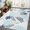 Modern Flower Printed Area Rug, Imitation Cashmere Polyester, Washable, Non-Slip, Foldable for Hallway, Kitchen, Entryway & Office - 2 of 4