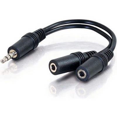 Comprehensive Stereo 3.5mm plug to Two Stereo Mini Jacks Audio Adapter Cable 6 inches - 6" Mini-phone/RCA Audio Cable for MP3 Player, Audio Device