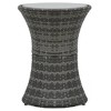 vidaXL Garden Furniture Set Gray rattan, Anthracite cushion, Black tabletop - 4 of 4