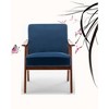 Accent Chair with Solid Wood Frame, Compact Comfortable Seating and Sleek Profile, Mid-Century Modern Design - 2 of 4