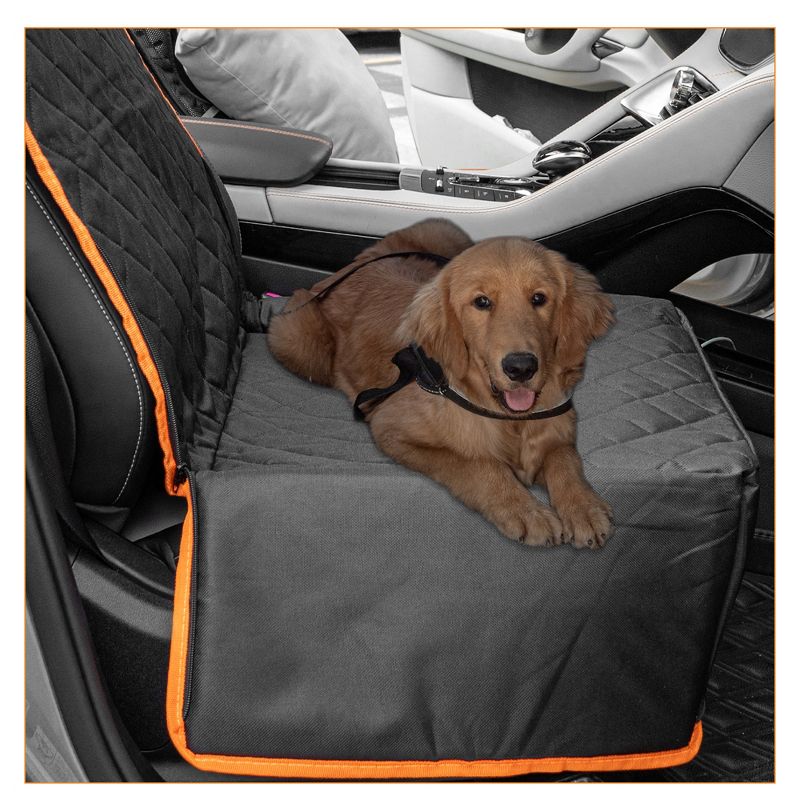 Unique Bargains 5 Layer 600D Oxford Cloth with Side Flaps Front Seat Full Protection Dog Car Seat Cover Black 1 Pc, 4 of 7
