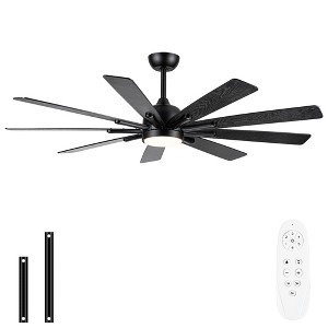 Oversized 84" YUHAO Indoor Outdoor Industrial Ceiling Fan with Light and Remote Control Indoor Outdoor for farmhouse patio. - 1 of 4
