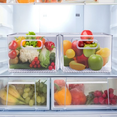 Clear Stackable Plastic Storage Bins with Handles, 3-Pack