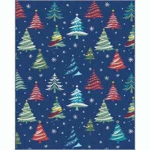 COZONY Washable Christmas Tree Motif Low Pile Area Rug for Living Room Bedroom Dining Room - 1 of 4