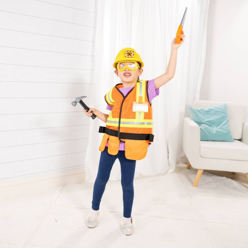 Melissa &#38; Doug Construction Worker Role Play Costume Dress-Up Set (6pc), 6 of 17