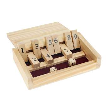 Sterling Games 14 Inches Shut The Box Game for 4 Players Family Dice Game with 12 Numbers Box Nautical Themed Large Wooden Game Board