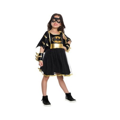 Rubies Black and Gold Girls Batgirl Tutu Dress 2-1 Halloween Costume Large 10-12