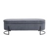 NicBex Bedroom End Bench with Black Legs Velvet Storage Ottoman with Safety Hinge Entryway Padded Footstool for Living Room, Entryway - 3 of 4