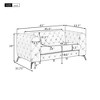 NicBex 63 Inch Loveseat Sofa Modern Upholstered Velvet Fabric 2 Seater Sofa with Button Tufted Back for Living Room,Apartment - 3 of 4