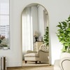 BEAUTYPEAK 59"x16" Arched Full Length Mirror, Floor Mirror with Stand, Wall Hanging or Leaning, Aluminum Frame for Bedroom, Black - 3 of 4