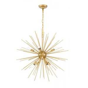 Elegant Lighting Timber 8 light Brass pendant - 1 of 4