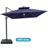 Crestlive Products 13FT Patio Cantilever Umbrella with Light Base Set Double Top High-strength Aluminum 360°Rotation 5 Heights Adjustable - 2 of 4