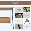 Outdoor Patio 3-Person Porch Swing with Stand, Adjustable Tilt Canopy and Bench Seat - 4 of 4