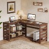 Tribesigns 53.14-Inch L-Shaped Computer Desk with Moveable CPU Stand, All-Wood Corner Home Office Desk with 4-Tier Storage Shelf - 2 of 4