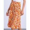 INSPIRE CHIC Women's Print Floral Peasant Elastic Waist A-Line Midi Skirts - 2 of 4