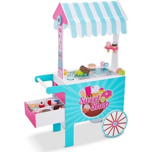 Lil’ Jumbl Wooden Sweet Treats Playset, Pretend Ice Cream Cart for Kids w/ 20+ Ice Cream Cone & More! - 1 of 4