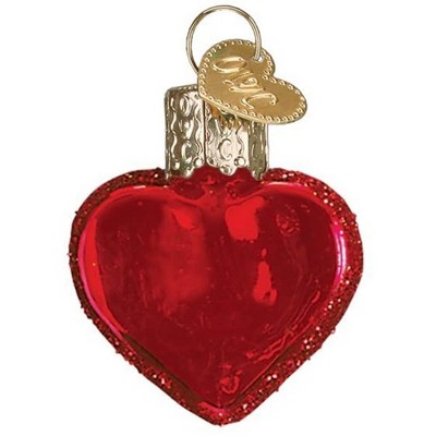 Old World Christmas Blown Glass Ornament for Christmas Tree, Small Red Heart