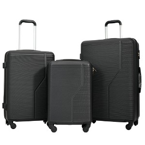 Lyngins Hardshell 20/24/28 Inch Luggage Sets with Spinner Wheels,Built-in TSA Lock,Telescopic Handle,Suitcases Sets for Family Trips - 1 of 4
