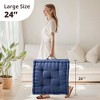 FONTOI 24*"24*"5" Square Bed Pillow, Floor Pillow Cushion, Couch Cushion with Scalloped Edge Design for Bed Couch Sofa Floor, Navy Blue, 24"*5"*24" - 3 of 4