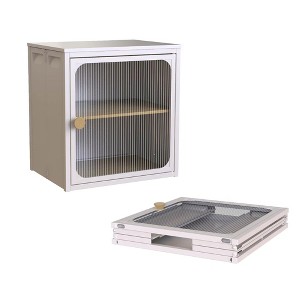 Foldable Steel-Wood Cabinet with Anti-Slip Design - Quick Install, Easy DIY Storage with Door - 1 of 4