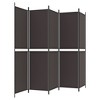 vidaXL 5-Panel Room Divider Brown 98.4"x78.7" Fabric - 4 of 4