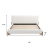 HomeRoots Ivory Solid Wood And Boucle King Bed Frame - 3 of 4