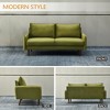 Velvet Sofa Mid-Century Modern Couch with Wooden Legs for Living Room - 4 of 4