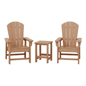 WestinTrends Malibu Kids 3-Piece Outdoor HDPE Adirondack Chairs With Square Side Table Set - 1 of 4