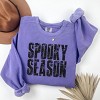 Spooky Season Block Distressed - Women's Garment Dyed Graphic Sweatshirt - 3 of 4